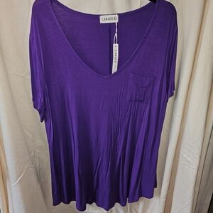 LARACE Women's Purple V-Neck Tunic Top